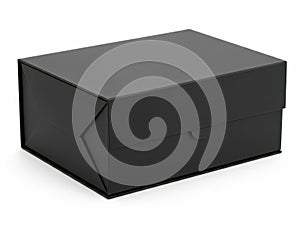 Black shoe box isolated on white background