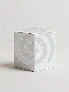 Minimalistic white cube on a light background, showcasing simplicity in design.