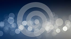 Abstract Blue and White Bokeh Lights Background
