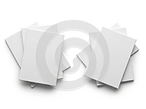 Stack of blank papers isolated on white background