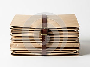 Stack of envelopes isolated on white background