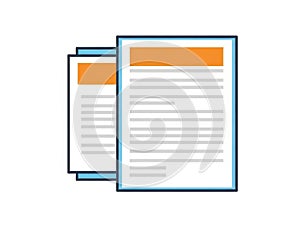 Stack of documents icon isolated on white background