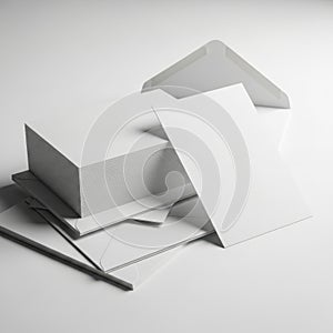 Stack of envelopes isolated on white background