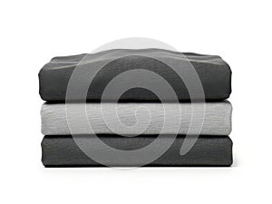 Stack of folded sheets, isolated on white background