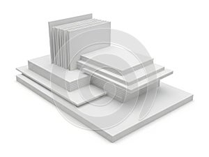 Stack of paper sheets isolated on white background