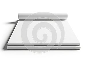 Stack of paper sheets isolated on white background