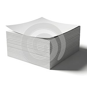 Stack of paper sheets isolated on white background