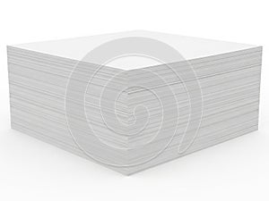 Stack of paper sheets isolated on white background