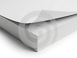 Stack of paper sheets isolated on white background
