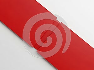 Red paper stack, isolated on white background