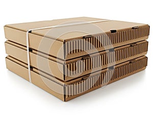 Stack of cardboard boxes, isolated on white background isolated on white background