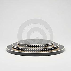 Stacked circular objects isolated on white background