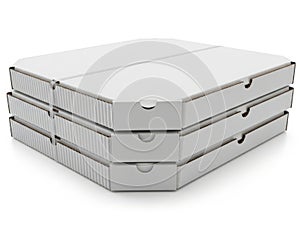 Stack of pizza boxes, isolated on white background isolated on white background
