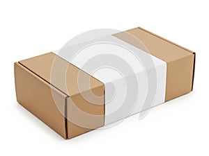 Stack of shipping boxes isolated on white background
