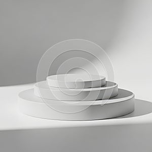 Stack of white ceramic plates isolated on white background