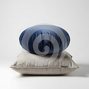 Stack of decorative pillows, isolated on white background