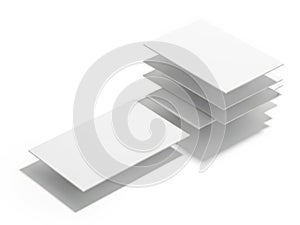 Stack of white paper sheets isolated on white background