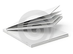 Stack of white paper sheets isolated on white background