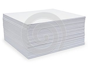 Stack of paper sheets, isolated on white background
