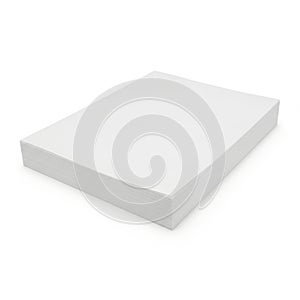 Stack of paper sheets isolated on white background