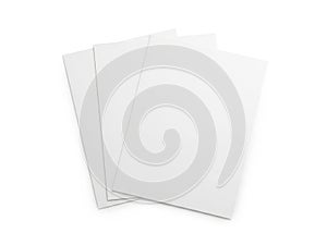 Stack of white papers isolated on white background