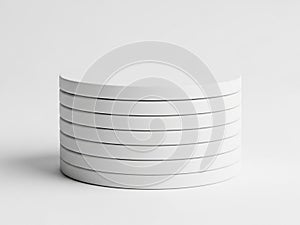 Stack of white plates isolated on white background