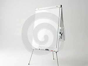 Standing whiteboard with markers and easel