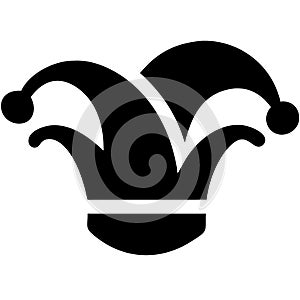 Black Silhouette Jester Hat Vector for Festive Design and Creative Projects