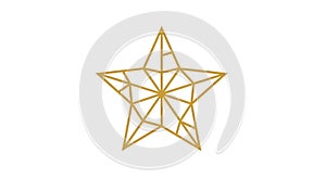 Geometric Golden Star Icon on White