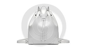 White leather backpack isolated on white background