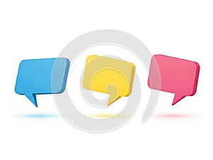 Three speech bubbles isolated on white background
