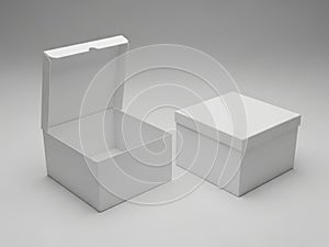 Two cardboard boxes isolated on white background