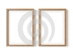 Two picture frames isolated on white background