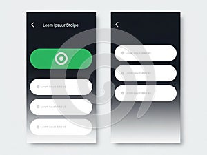 Mobile app interface elements isolated on white background