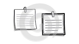 Two notes on clip isolated on white background