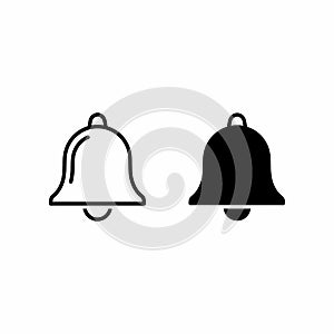 Notification Bell Icon Set - Outline and Solid