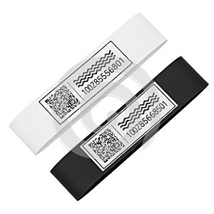 Barcode and qr code labels isolated on white background