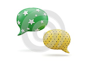 Two speech bubbles with patterns