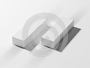 Two white rectangular blocks isolated on white background
