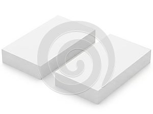 Two white rectangular blocks isolated on white background