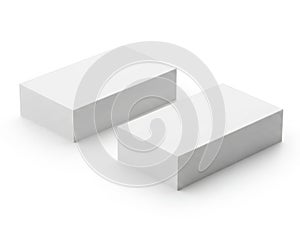 Two white rectangular blocks isolated on white background