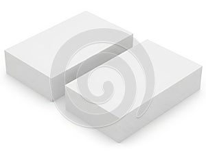 Two white rectangular blocks isolated on white background