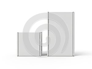 Two white rectangular prisms isolated on white background