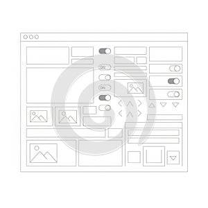 Dashboard interface elements isolated on white background