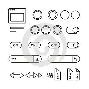 Graphical user interface elements isolated on white background