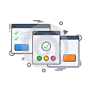 Web interface elements isolated on white background