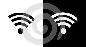 WiFi Signal Icon Set - Black and White Versions