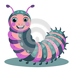 Vibrant Cartoon Caterpillar Illustration for Kids Educational and Fun Projects photo