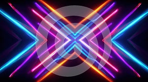 Intersecting neon lights