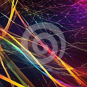 Vibrant Neural Pathways - Dynamic AI Network Art